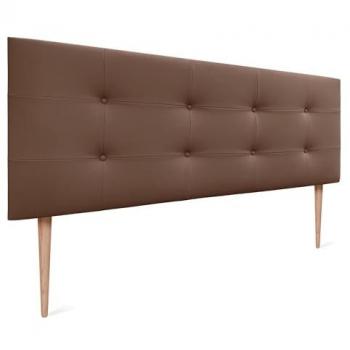 Cabecero Acolchado Capitone 8cm Grosor Polipiel Tela Acualine Arcilla 110x115cm y 145x115cm para Camas Individuales y Matrimonio