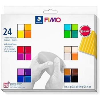 Set de 24 bloques de modelado Fimo Soft de colores básicos (25 g cada uno)