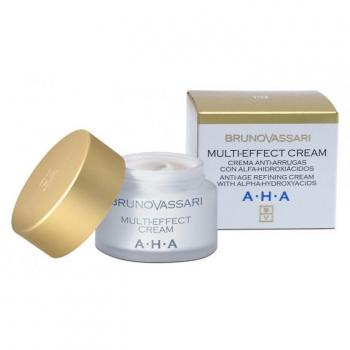 Crema Multi-Efecto AHA Bruno Vassari - Tratamiento Anti-Arrugas con Alfahidróxidos, Vitamina E y Ácido Hialurónico - 50ml