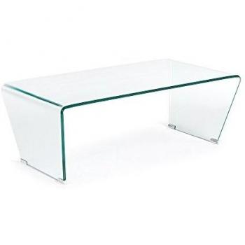 Kave Home - Mesa de Centro Burano Transparente rectangular120 x 60 cm de Cristal Templado