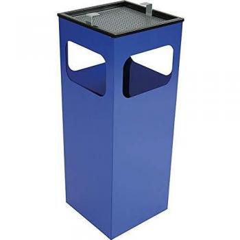 Contenedor de Basura y Cenicero Kombi Azul 29L, 250x655x250 mm, Acero Galvanizado