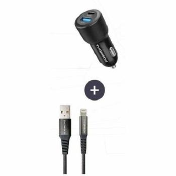 Cargador de Coche Thomson 60W con Cable USB-A a L 1.5m (3A) - Carga Rápida