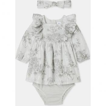 Vestido de bebé niña con flores y lacito para el pelo - Gap