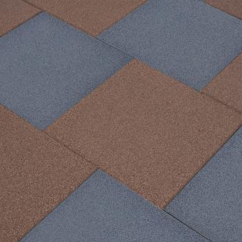 Losetas de goma protección de caídas 18 uds gris 50x50x3 cm
