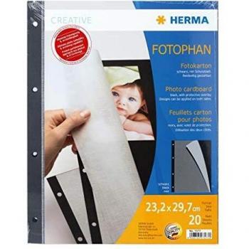 Cartulina HERMA 7577 - Negro - Papel de Pergamino Estructurado - 20 Hojas