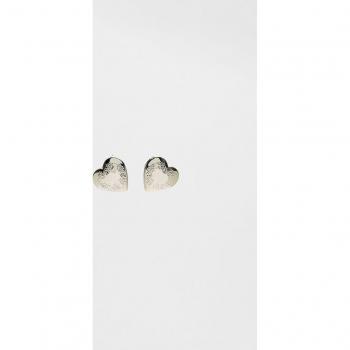 Grey Heart Locket Earrings OS