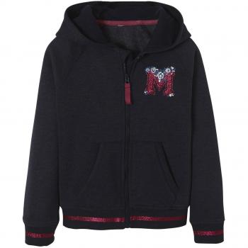 VERTBAUDET Sudadera niña con Cremallera y Forro Azul Oscuro Liso con Motivos 2-3 Anos, 94CM