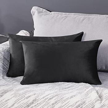 Deconovo Fundas para Cojines de Almohada del Sofá Cubierta Suave Decorativa Protector para Hogar 2 Piezas 30 x 50 cm Gris Oscuro