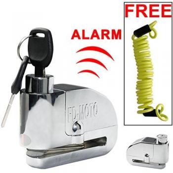 FD-MOTO LK303 aleación de zinc motocicleta motocicleta ALARMA disco bloqueo de la bicicleta Scooter freno disco + cable de recordatorio gratuito