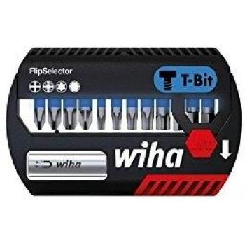Wiha Juego de bits FlipSelector, bits en T de 25 mm en surtido, 14 unid. de 1/4 (41826)