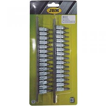 Kit de 30 Puntas de 1/4” JBM - Conjunto de Bits 1/4'' con 30 Unidades, Pack de 30 Vasos Puntas (1/4)