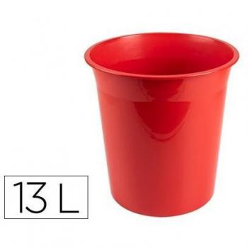 Papelera de Plástico Q-Connect Rojo Opaco con Capacidad de 13 Litros