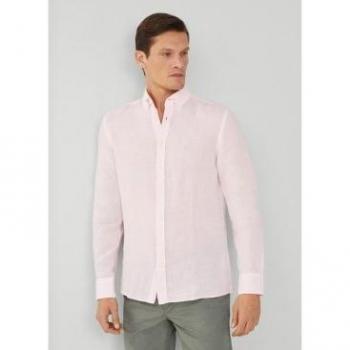 Camisa HACKETT London Garment Dye rosa de lino