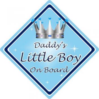 Non Personalised niño/bebé a bordo coche señal ~ Daddys Little Boy ~ L. Azul