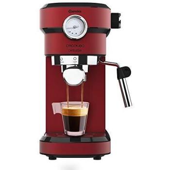 Cecotec Cafetera Express con Manómetro Cafelizzia 790 Shiny Pro. Brazo con Doble Salida y Dos filtros, 20bares de Presión, Depósito extraíble de 1,2L, 1350W, Rojo