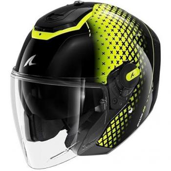 Casco Jet Shark RS Jet Stride Negro-Amarillo-Plata