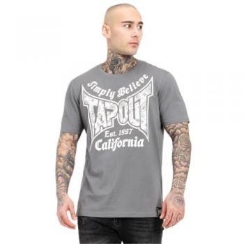 Camiseta Tapout Haily Be de Manga Corta Gris 2XL para Hombre Ajuste Suelto