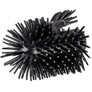 Cabezal de cepillo de repuesto para inodoro con limpiador de bordes, silicona, Ø 7,5 cm, color negro