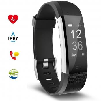 Pulsera Inteligente, Aneken Pulsera Actividad IP67 impermeable Bluetooth 4.0 con Monitor de Frecuencia Cardíaca de Pulso Notificaciones de Supervisión del Sueño Llamadas y SMS para iOS y Android