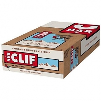 Clif Bar - Pack de 12 Barritas Energéticas de Avena, Coco y Pepitas de Chocolate, 68 gr cada una