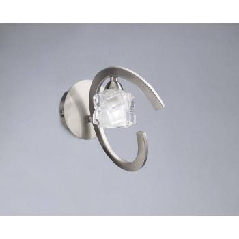 Aplique de pared Ice con interruptor 1 bombilla G9 ECO, níquel satinado