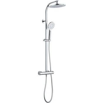 Sistema de ducha Schütte MADURA FRESH con mezclador termostático, altura ajustable, antical y función de ahorro de agua - cromo
