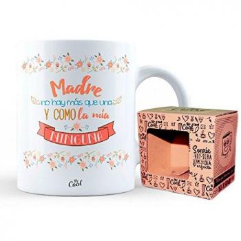 Mr Cool Taza en Caja Regalo en Mensaje Madre no Hay Mas Que una y como la MIA Ninguna, Cerámica, Multicolor, 15x10x5 cm
