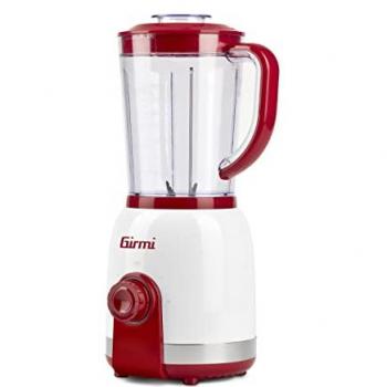 Batidora de Vaso Girmi FR27, 350 Watt, 1 Litro, 6 Lamas Inox, Blanco/Rojo