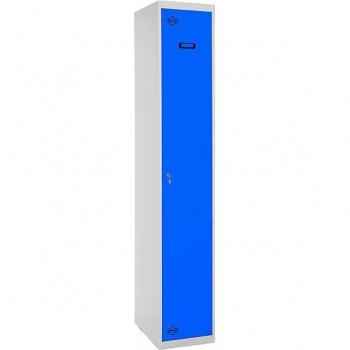 Taquilla Vestuario Metálica SimonRack, 1 Puerta, Incluye Llave, Profesional, Dimensiones 1800x400x500 mm, Color Gris/Azul