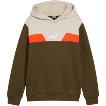 Sudadera Puma Power Colorblock Hoodie para niño, color verde, talla 164