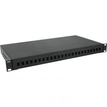 Bandeja de Fibra Óptica 19 Extraíble 1U de 24 Puertos SC/APC Simplex Vacía para Rack, Color Negro
