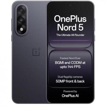 Smartphone OnePlus Nord 5 5G, 256 GB, Gris Fantasma, Pantalla AMOLED de 6.83, Dual SIM, Snapdragon 8S Gen 3, Carga Rápida de 80W, B