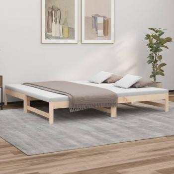 Sofá cama extraíble 2x(90x200) cm madera maciza de pino Vidaxl Marrón