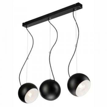 Lámpara de Suspensión Inez, Metal Negro, 70x70x17 cm