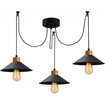 Lámpara colgante Opviq Manavgat N-546, 3 luces, negro, diseño moderno