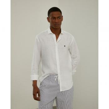 Camisa Lion of Porches slim fit de lino manga larga hombre