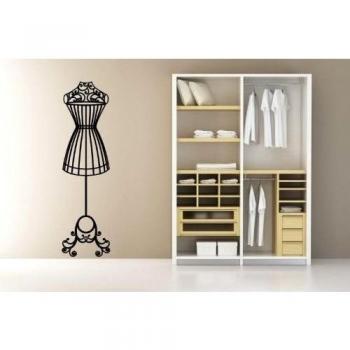 Elegante Maniquí - Adhesivo de Pared Grande/Decoración de vinilo, negro, Large: 50cm x 180cm / 20 x 71