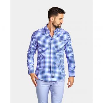 CAMISA DE HOMBRE OXFORD REGULAR CUADROS AZUL