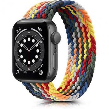 Fook Correa Compatible con Apple Watch 38mm 40mm 42mm 44mm,Pulsera de Repuesto de Elásticas Trenzadas Correa para iWatch Series SE 6 5 4 3 2 1,Vistoso 38mm/40mm S