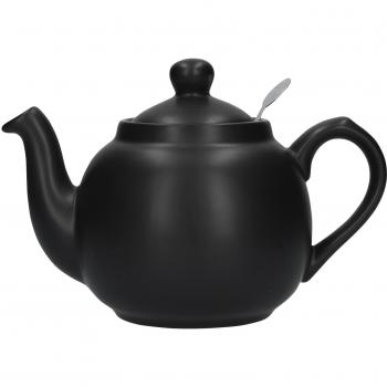 London Pottery Farmhouse - Tetera de cerámica con infusor para té en Hojas Sueltas, Color Negro Mate (6 Tazas)