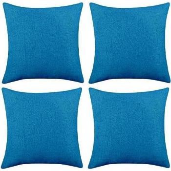Deconovo Funda de cojin para Salón 4 Piezas 60x60cm Azul Cielo