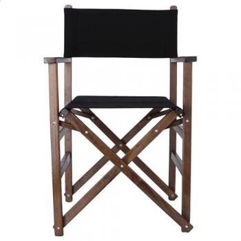 Sillón Director Estructura Nogal con Lona Desenfundable Negra 51x46x86 cm