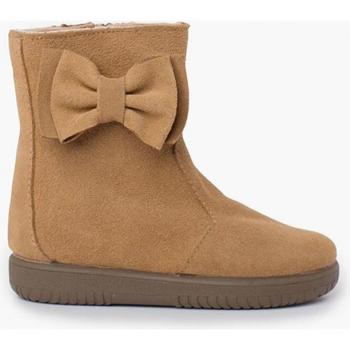 Botas de niña de serraje con lazo lateral grande