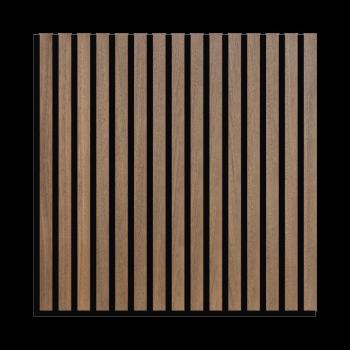 Panel Acústico Decorativo de Madera 60 x 60 cm, Juego de 4 Piezas, Color Nogal