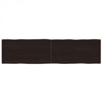 Tablero de mesa de madera tratada, borde vivo marrón, dimensiones 160 x 40 x (2-4) cm