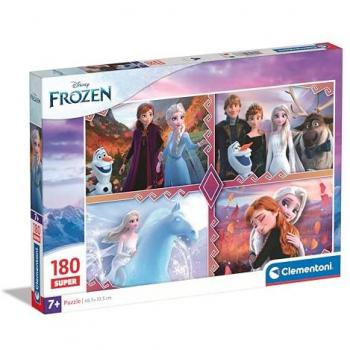 Puzzle Super Color Disney Frozen 180 Piezas Infantil - Desarrolla Concentración Mental y Lógica, Multicolor