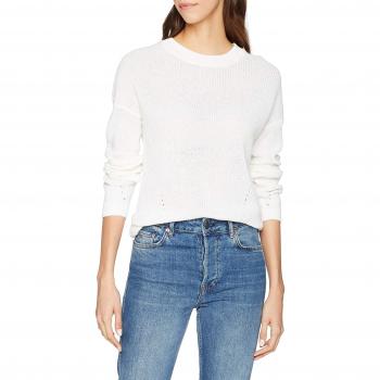 Noisy May Nmsian L/s O-Neck Knit Noos, suéter para Mujer, Blanco