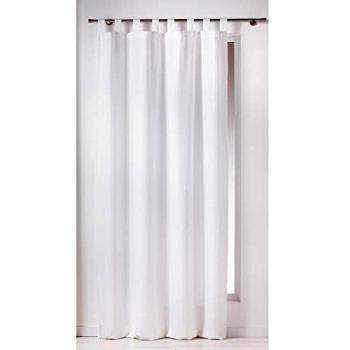 DOUCEUR D'INTERIEUR - 1600515, Cortina Trabillas, 140 X 260 Cm, Essentiel, Poliéster Liso, Blanco