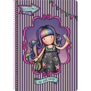 Cuaderno Espiral Safta Folio 80 Hojas 60g/m² Cuadrícula 4mm Tapa Dura Gorjuss Fairground Up and Away