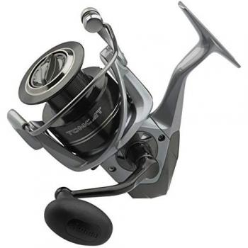 Carrete de Spinning Okuma Tomcat TMC-3000, color gris y plateado, relación de engranaje 5.0:1, capacidad de recogida 66 cm por vuelta, resistencia máxima 7 kg, peso